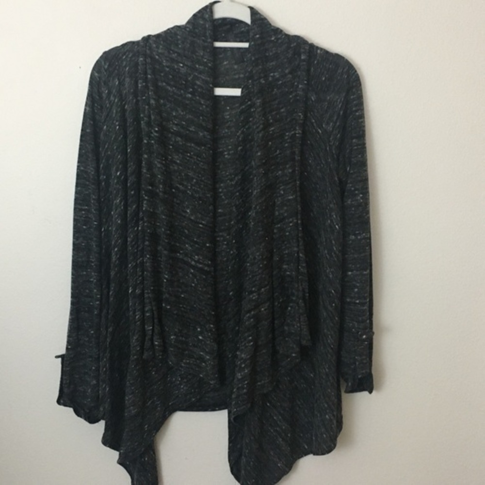 Audrey Drape Cardigan Gray and white size XL